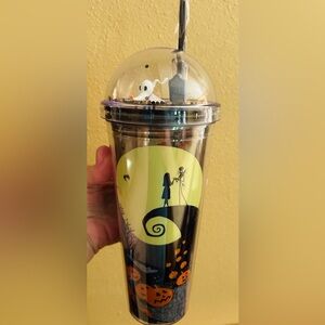 The Nightmare Before Christmas Glitter Dome Acrylic 24oz Travel Tumbler NWT